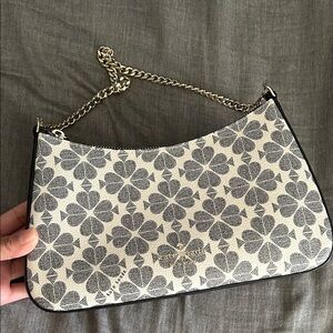 Kate Spade Black and Cream Clover Shoulder Bag